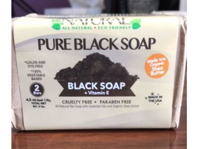 Dr. Natural Pure Black Soap, Vitamin E, 4.5 oz/128 g, 2 Count
