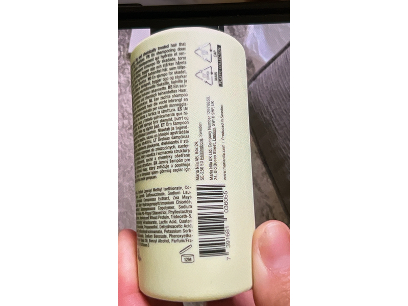 Maria Nila Structure Repair Shampoo, 3.4 fl oz/100 mL