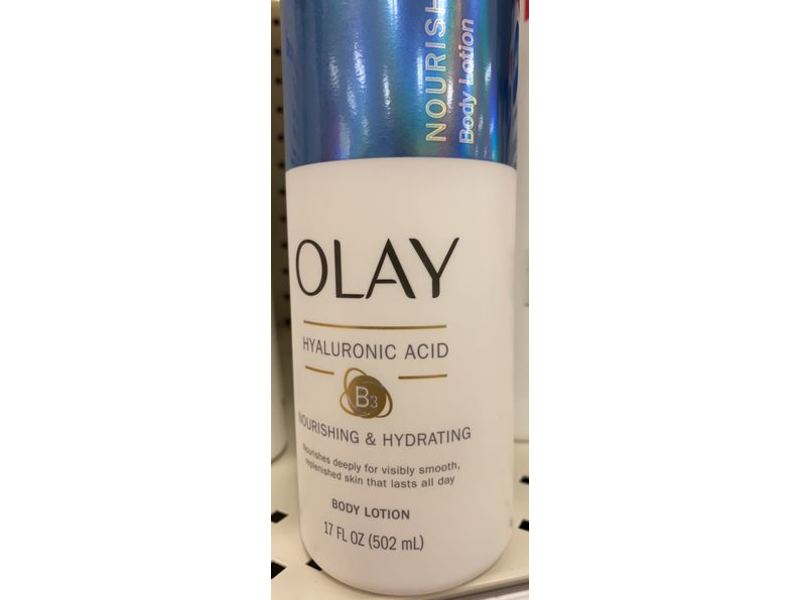 Olay Nourishing & Hydrating Body Lotion, Hyaluronic Acid, 17 fl oz/502 mL