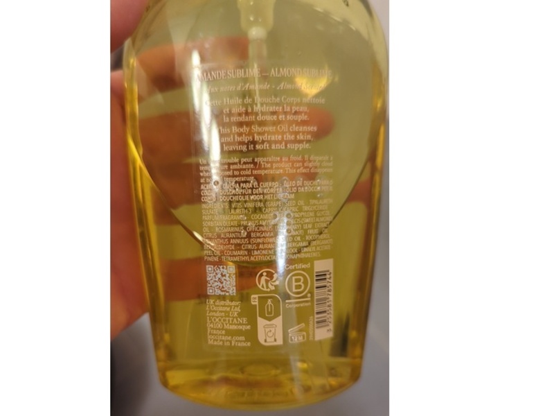 L'Occitane En Provence Shower Oil, Amande Sublime, 16.9 fl oz/500 mL