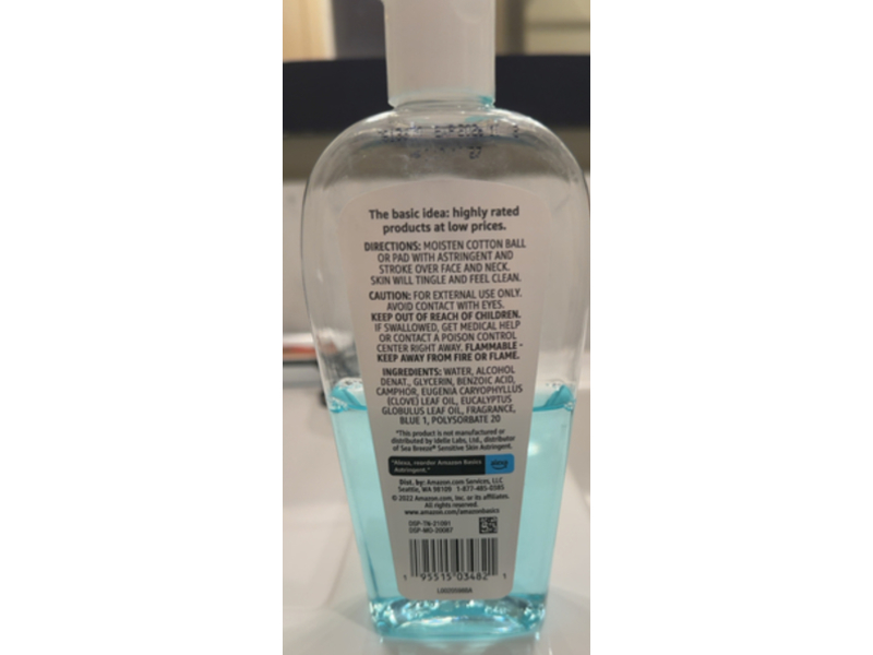 Amazon Basics Skin Cleanser Astringent, 10 fl oz/296 mL