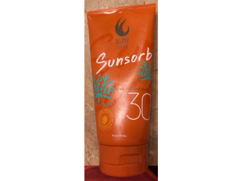 Key West Aloe Sunsorb Sunscreen, Aloe, SPF 30, 6 oz/170 mL