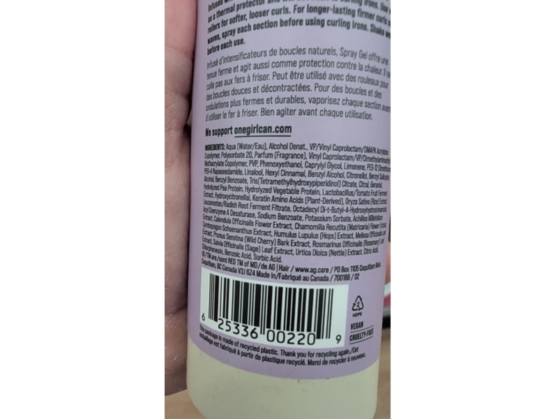 Ag Care Spray Gel Thermal Setting Spray, 8 fl oz/237 mL