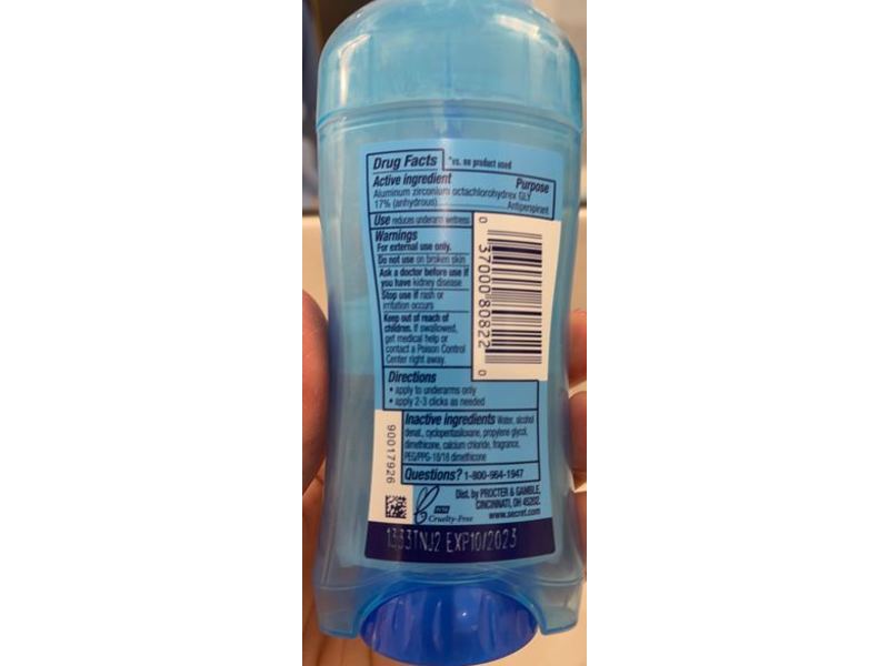 Secret Out Last Antiperspirant Deodorant, Completely Clean, 2.6 oz/73 g