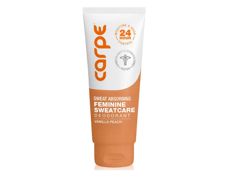 Carpe Sweat Absorbing Feminine Sweatcare Deodorant, Vanilla Peach, 3 oz/85 g