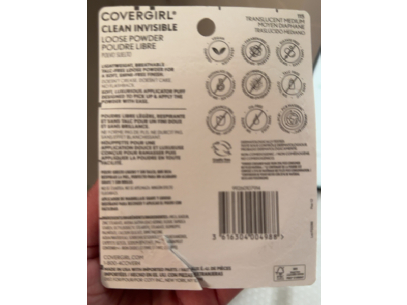 Covergirl Clean Invisible Loose Powder, 115 Translucent Medium, 0.63 oz/18 g