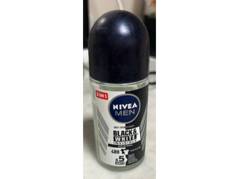 Nivea Men Anti-Transpirant Black & White Invisible Deodorant, Original, 50 mL, Pack Of 3
