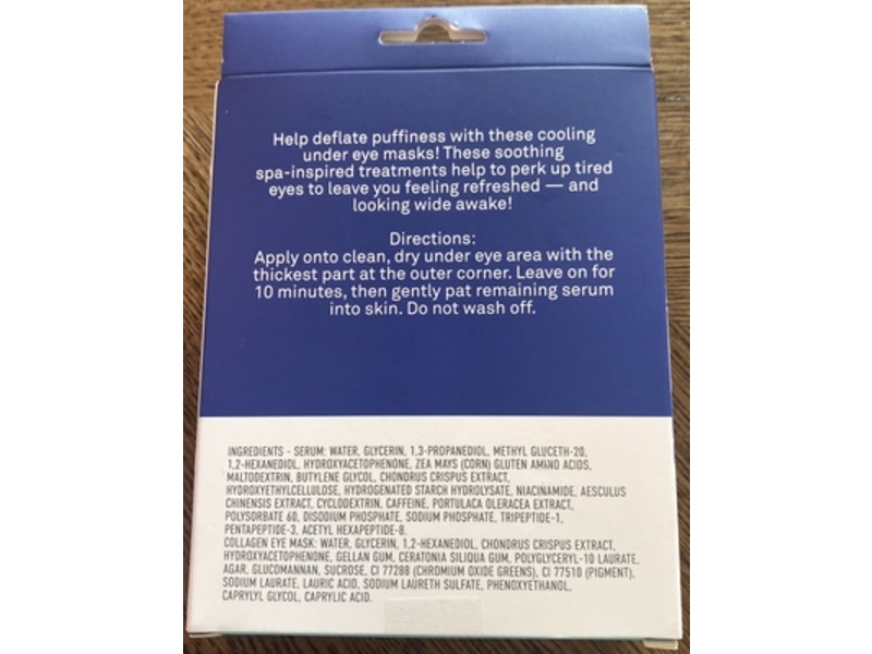 Bliss Cool With It Cooling Gel Eye Masks, Collagen, 8 Count