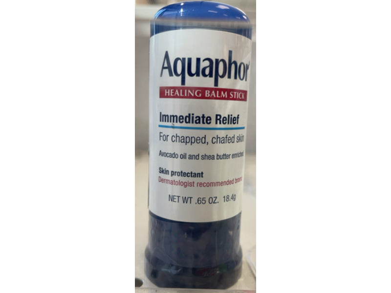 Aquaphor Immediate Relief Healing Balm Stick, Avocado Oil & Shea Butter, 0.65 oz/18.4g