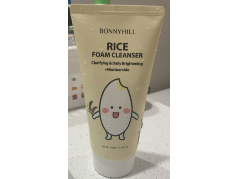 Bonnyhill Rice Foam Cleanser, + Niacinamide, 5.74 fl oz/170 mL