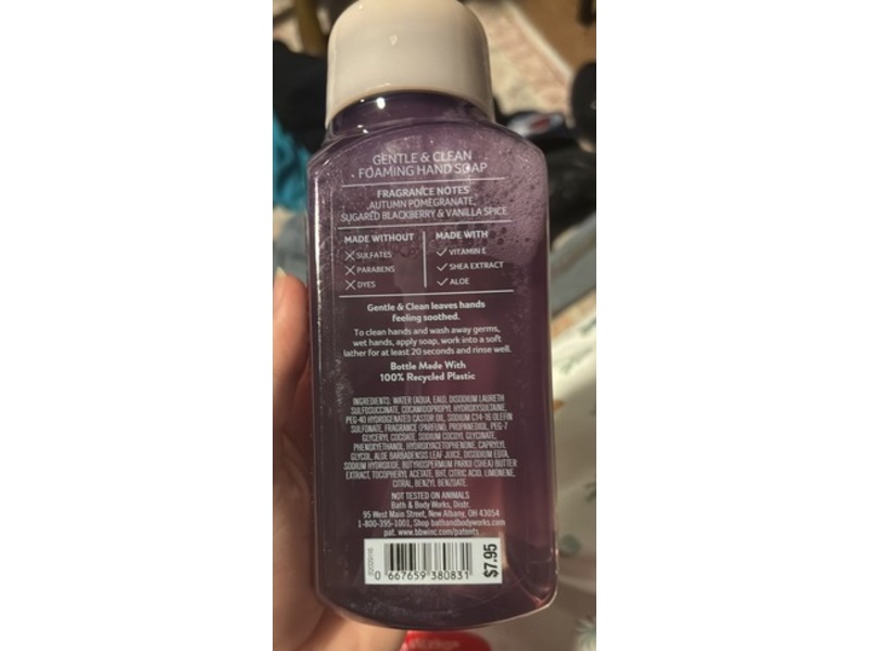 Bath & Body Works Gentle & Clean Foaming Hand Soap, Pomegranate & Blackberry, 8.75 fl oz/259 mL