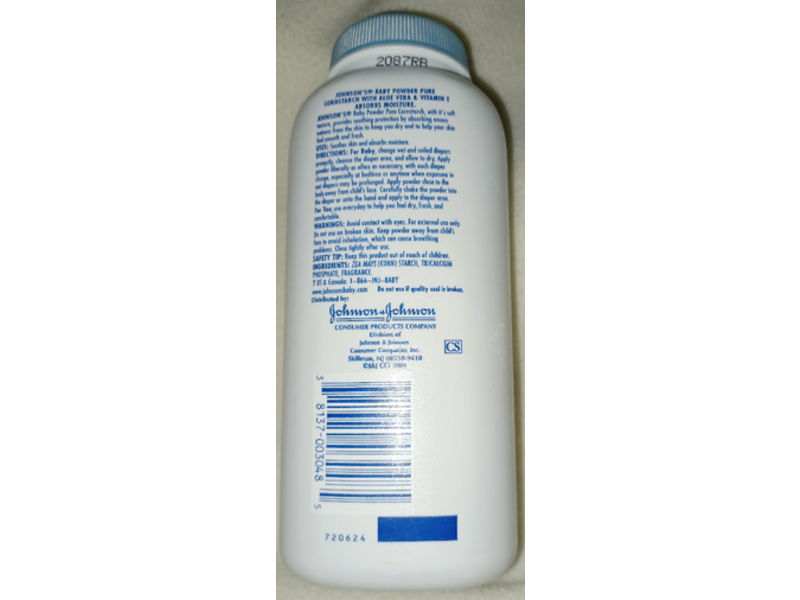 Johnson's Baby Powder, Aloe & Vitamin E, 9 oz/255 g