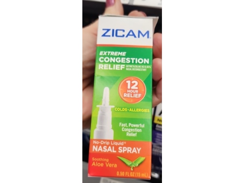 Zicam Extreme Congestion Relief No-Drip Liquid Nasal Spray, Soothing Aloe Vera, 0.50 fl oz/15 mL