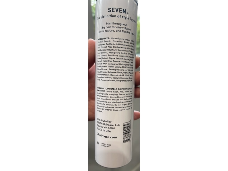Seven Cubica Swept Texture Spray, 5.8 oz/165 g