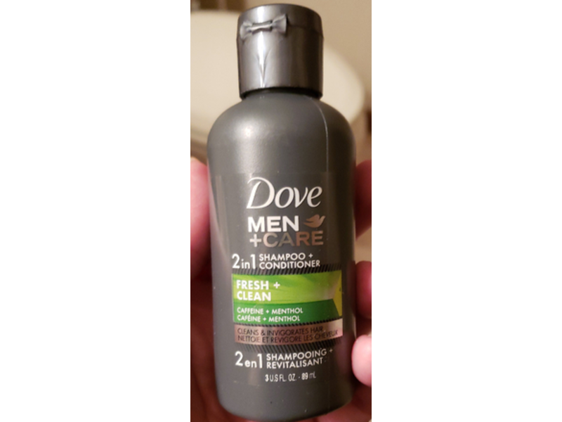 Dove Men +Care 2 In 1 Shampoo+ Conditioner, Caffeine + Menthol, 3 fl oz/89 mL