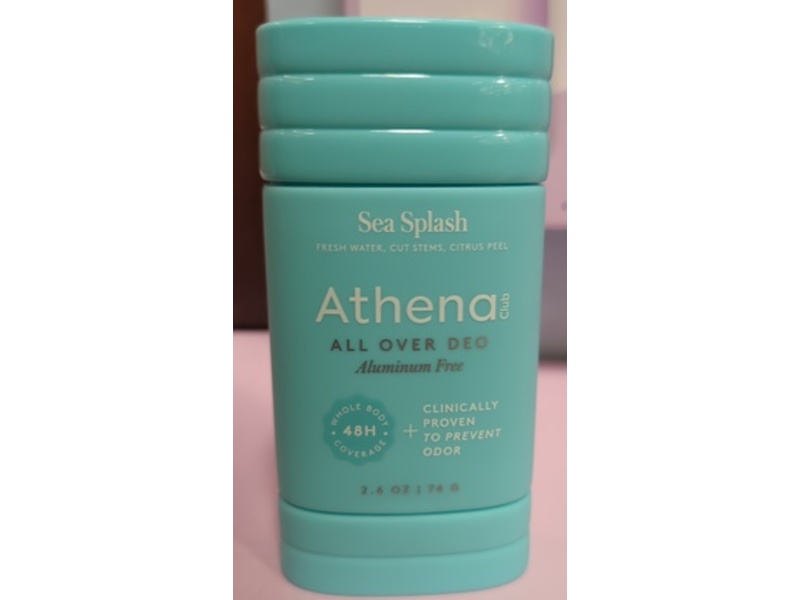 Athena Club All Over Deodorant, Sea Splash, 2.6 oz/74 g, Pack Of 2