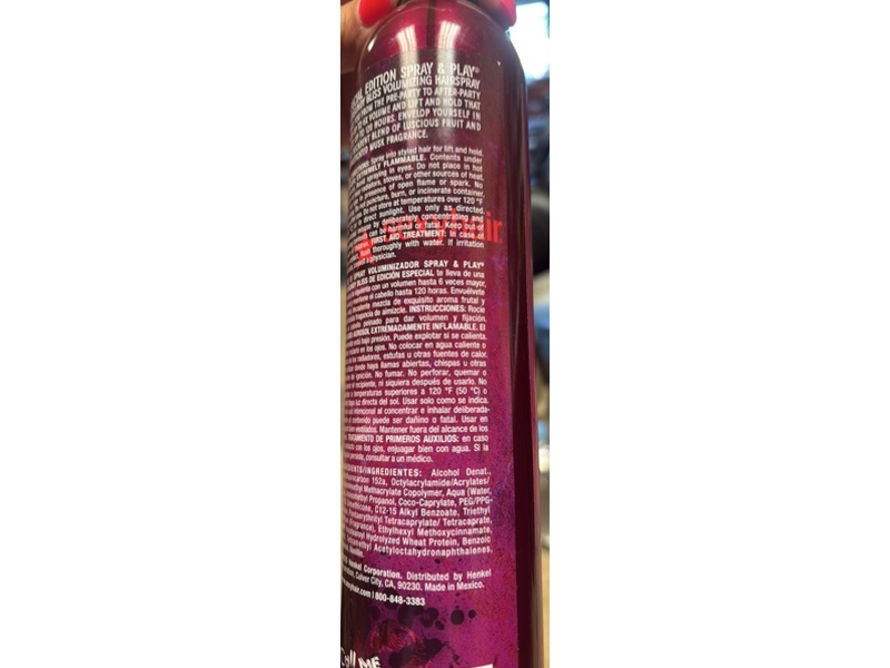 Sexy Hair Burgundy Bliss Big Spray & Play Volumizing Hairspray, Paint The Town Red, 10 oz/284 g