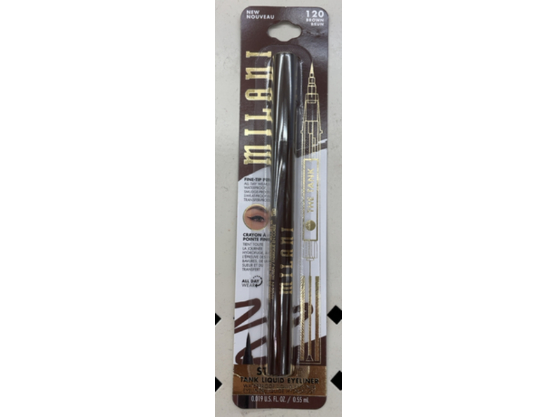 Milani Stay Put Tank Liquid Eyeliner, 120 Brown, 0.019 fl oz/0.55 mL