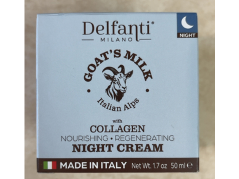 Delfanti Milano Goat Milk Night Cream with Collagen, 1.7 oz/50 mL