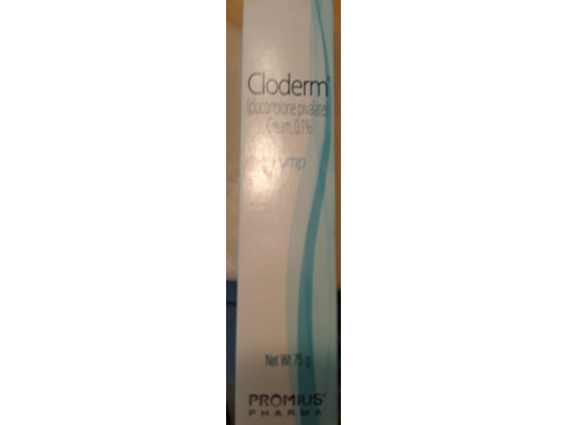 Cloderm (clonortolone pivalate) Cream, 0.1%, 75 g, Promius Pharma, LLC (RX)