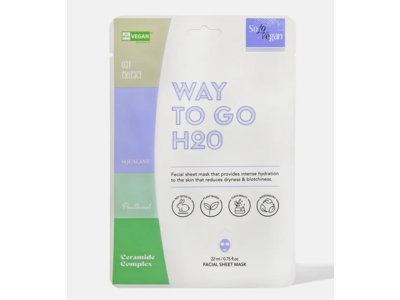 SoloVegan Way To Go H20 Facial Sheet Mask, 0.75 fl oz/22 mL, 5 Count