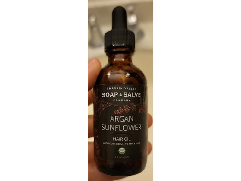 Chagrin Valley Soap & Salve Company Hair Oil, Argan Sunflower, 2 fl oz/59 mL