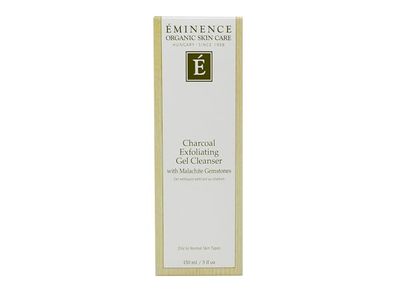Eminence Organic Skin Care Charcoal Exfoliating Gel Cleanser, Malachite Gemstones, 5 fl oz/150 mL