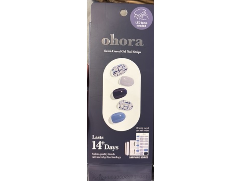 Ohora Semi-Cured Gel Nail Strips, Sapphire Soiree, 30 Count
