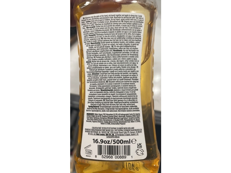 Reuzel Grooming Hair Tonic, 16.9 fl oz/500 mL