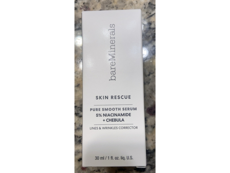 bareMinerals Skin Rescue Pure Smooth Serum, 5% Niacinamide + Chebula, 1 fl oz/30 mL