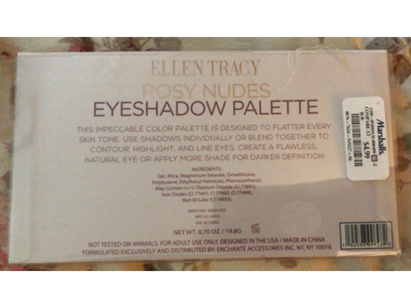 Ellen Tracy Eyeshadow Palette, Rosy Nudes, 0.70 oz/19.8 g