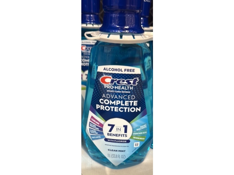 Crest Pro-Health 7 In 1 Anticavity Fluoride Mouthwash, Clean Mint, 33.8 fl oz/1 L