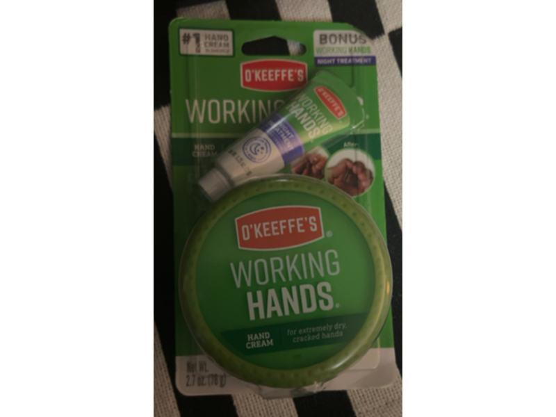 O'Keeffe's Working Hands Hand Cream + Night Treatment, 2.7 oz/76 g