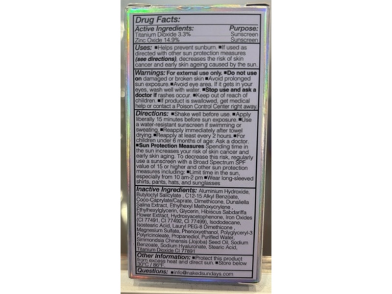 Naked Sundays Cabana Glow Mineral Glow Serum Drops, Sheer Tint, SPF 50, 1.35 fl oz/40 mL