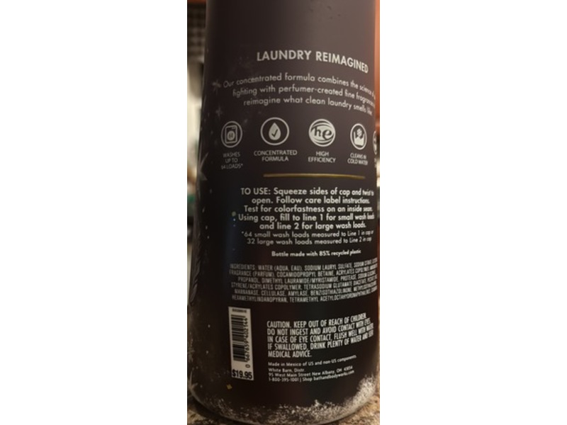 White Barn Fabric Care Detergent, Snowflakes & Cashmere, 32 fl oz/946 mL