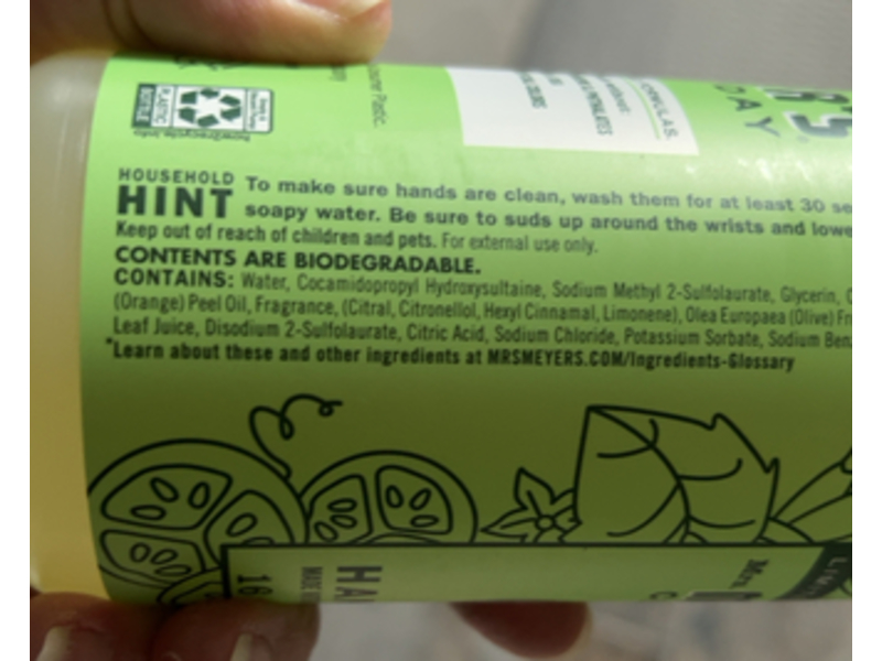 Meyer's Clean Day Hand Soap, Cucumber, 16 fl oz/473 mL