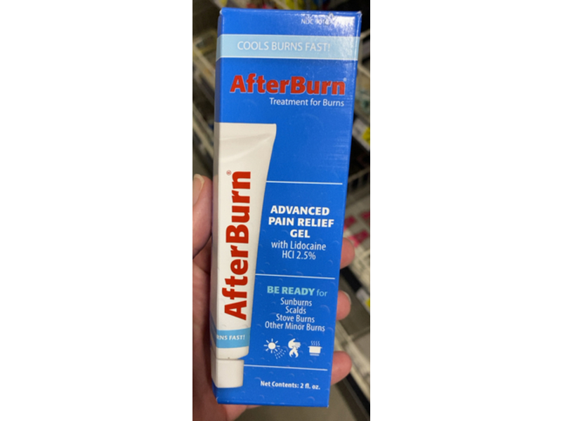 AfterBurn Advanced Pain Relief Gel, Lidocaine HCI 2.5%, 2 fl oz, 4 Pack