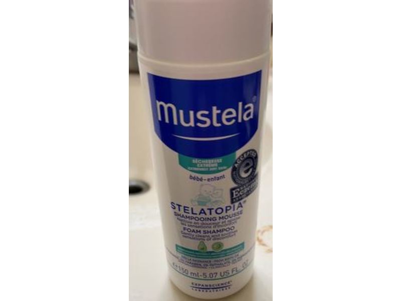 Mustela Stelatopia Foam Shampoo, 5.07 fl oz/150 mL