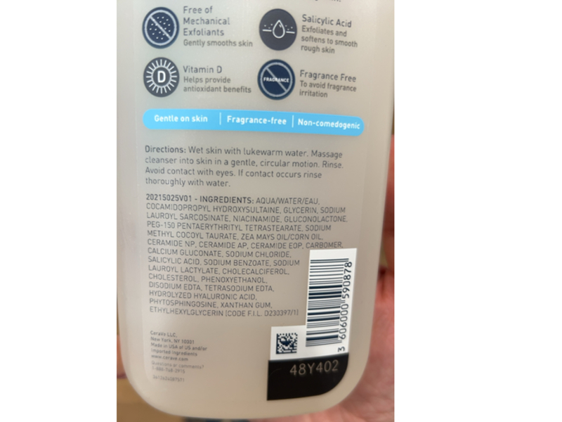 CeraVe Renewing SA Cleanser, 2 fl oz/355 mL