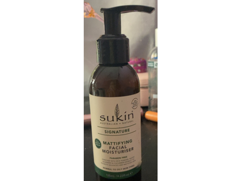 Sukin Signature Mattifying Facial Moisturiser, 4.23 fl oz/125 mL