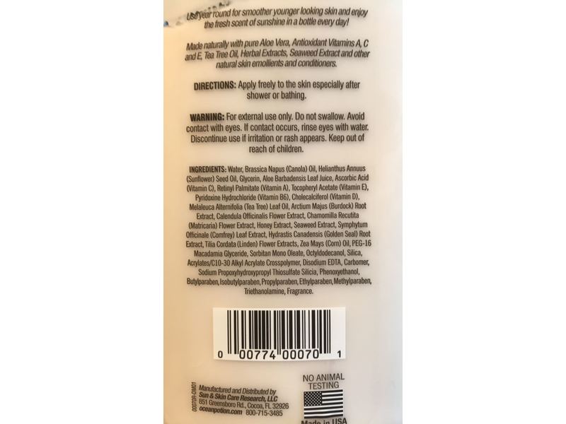 Ocean Potion Moisturizing Aloe Lotion, 20.50 oz Ingredients and Reviews