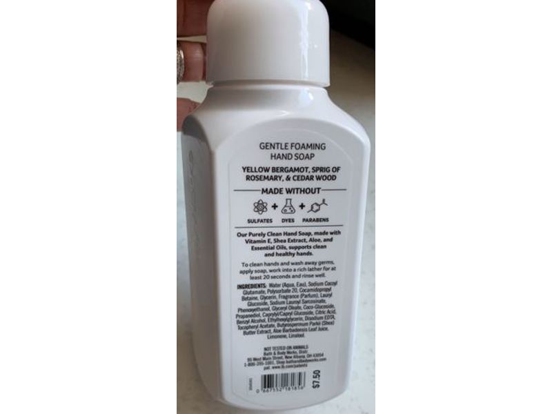Bath & Body Works Purely Clean Gentle Foaming Hand Soap, Rosemary & Rain, 8.75 fl oz/259 mL