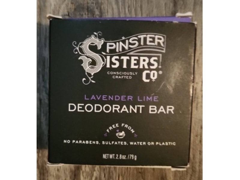 Spinster Sister Co. Deodorant Bar, Lavender Lime, 2.8 oz/79 g
