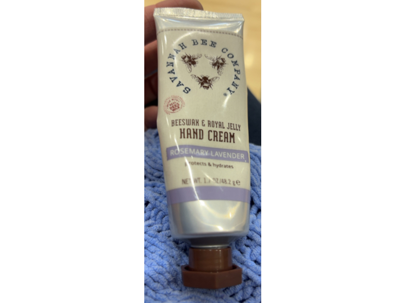 Savannah Bee Company Beeswax & Royal Jelly Hand Cream, Rosemary Lavender, 1.7 oz/48.2 g