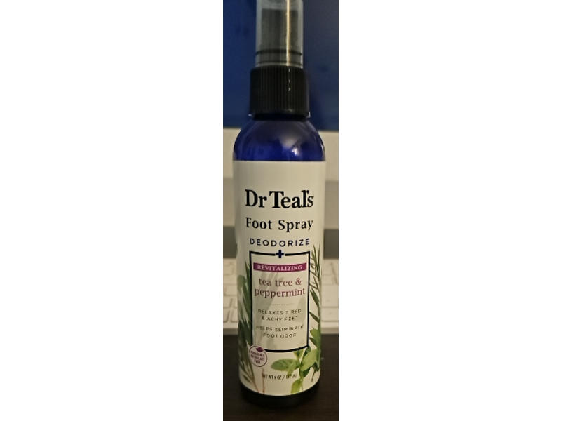 Dr Teal's Deodorize + Revitalizing Foot Spray, Tea Tree & Peppermint, 6 oz/177 mL