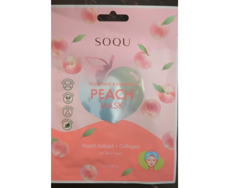 Soqu Plumping & Firming Mask, Peach Extract + Collagen, 0.81 oz/23 g