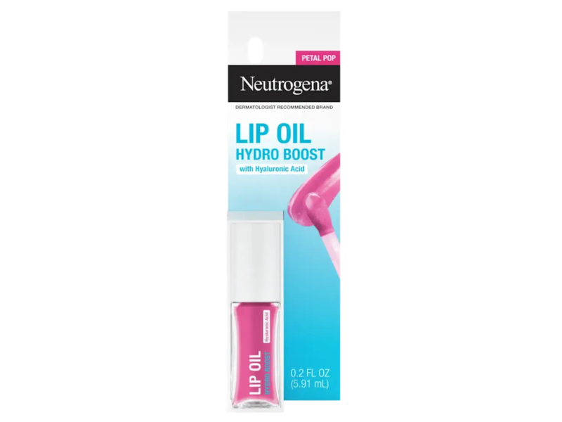 Neutrogena Hydro Boost Lip Oil, Petal Pop, 0.2 fl oz/5.91 mL