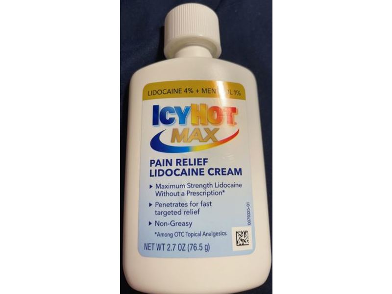 Icyhot Max Pain Relief Lidocaine Cream, 2.7 oz/76.5 g