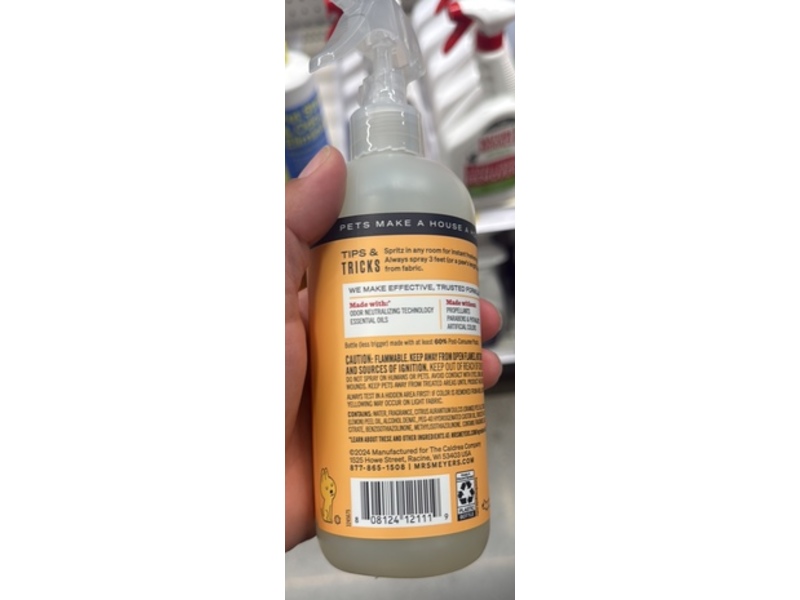 Mrs Meyer's Clean Day Pet Odor Neutralizer, Orange Blossom Scent, 12 oz/355 mL