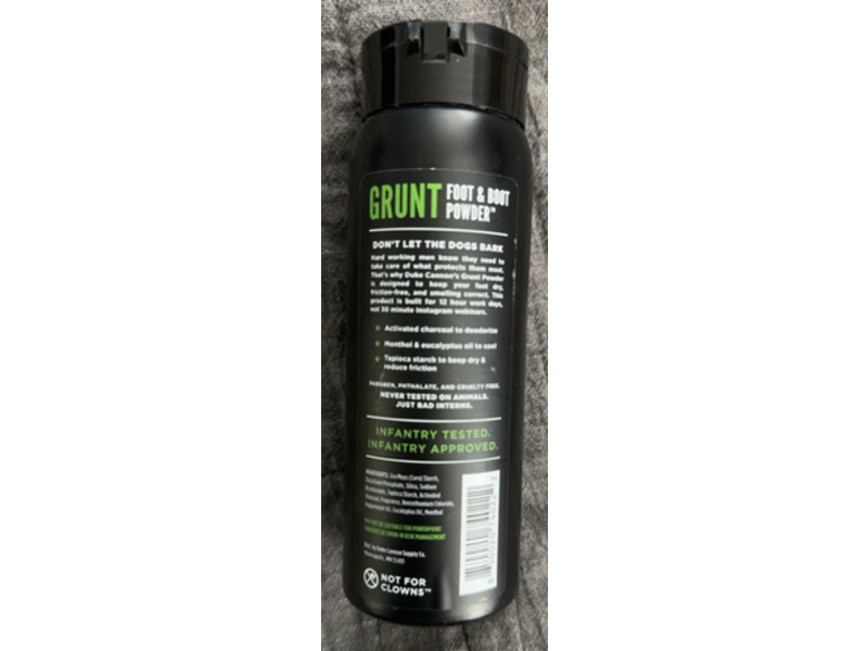 Duke Cannon Supply Co. Foot & Boot Grunt Powder, 6 oz/170 g